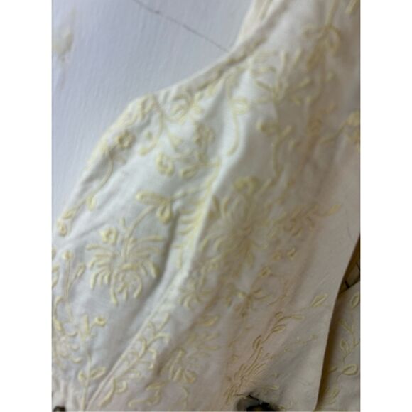 True Meaning Linen M Vest Studs Cream Gray - Picture 3 of 9